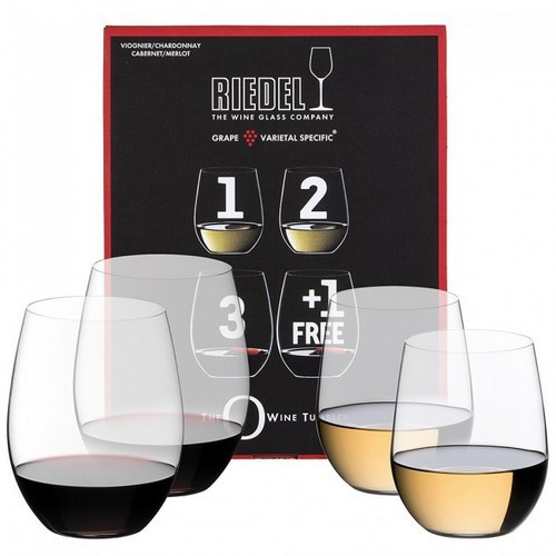Riedel O Wine Cabernet/Merlot and Viognier/Chardonnay: Stemless Wine Glasses  Buy 3 Get 4 Value Set